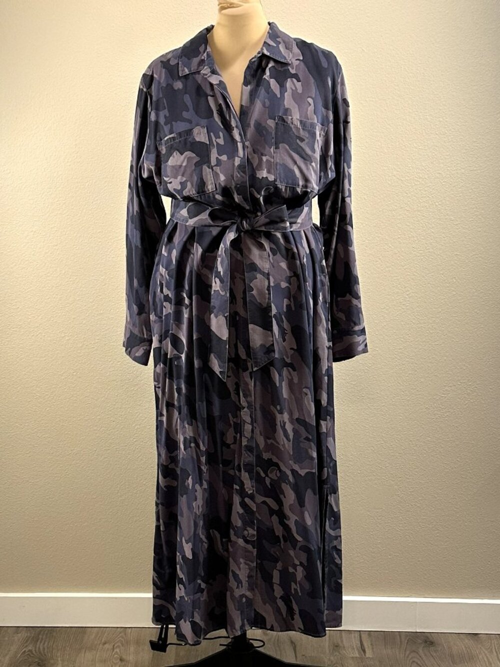 Soft Surroundings Incognito Camo Maxi Shirt Dress NWT